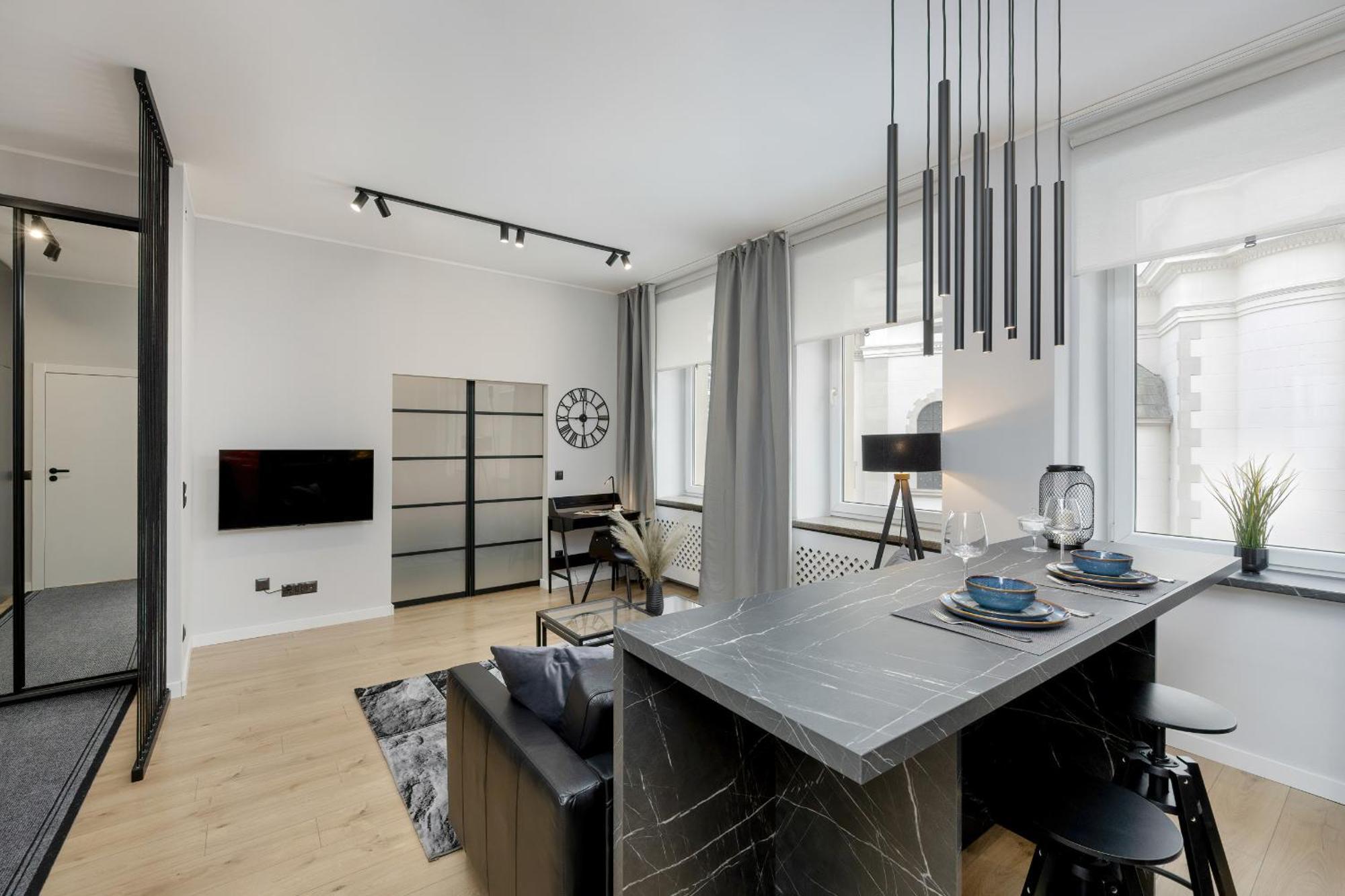 Exclusive Grey And Red Apartment In Warsaw Center By Noclegi Renters Exteriör bild