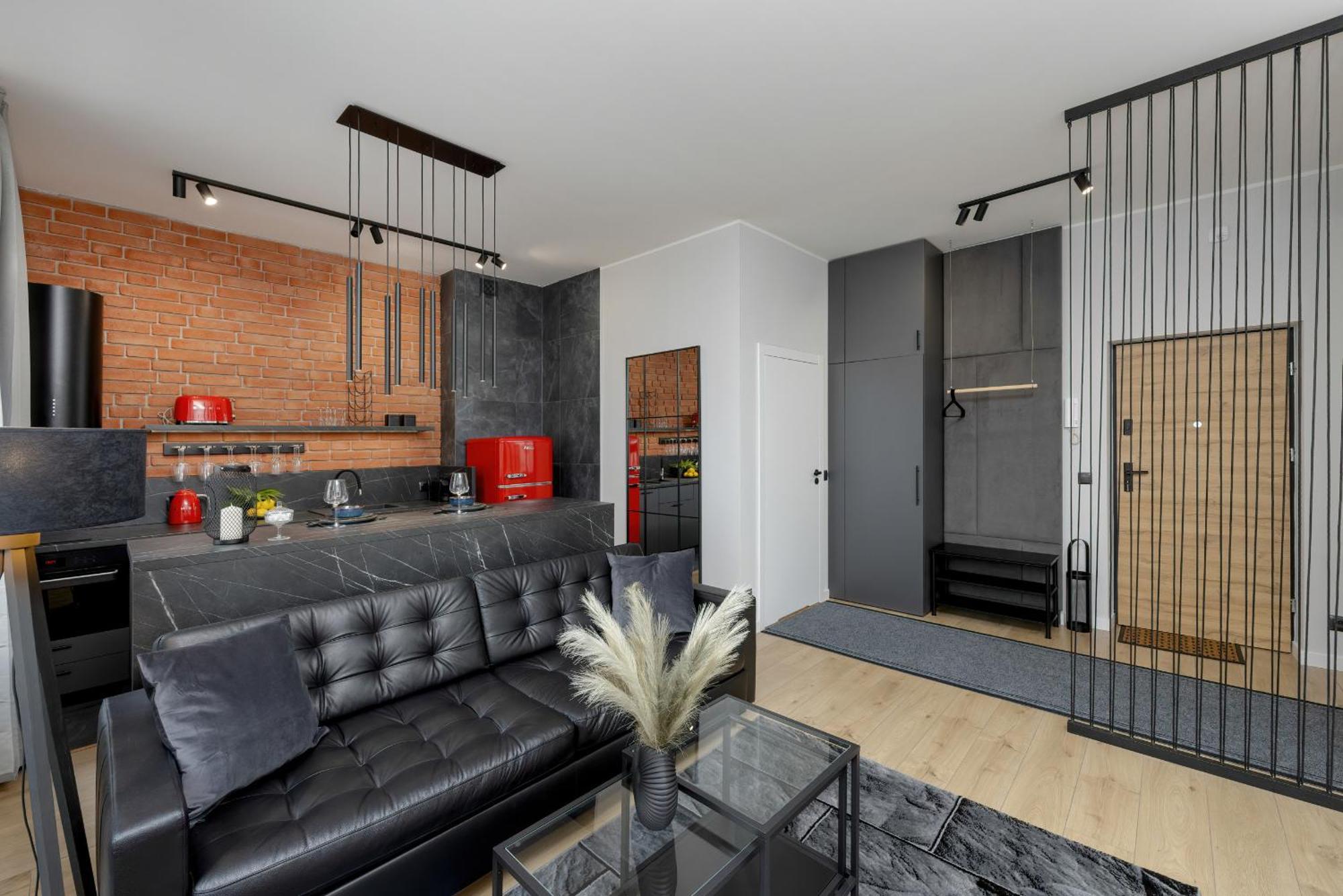 Exclusive Grey And Red Apartment In Warsaw Center By Noclegi Renters Exteriör bild