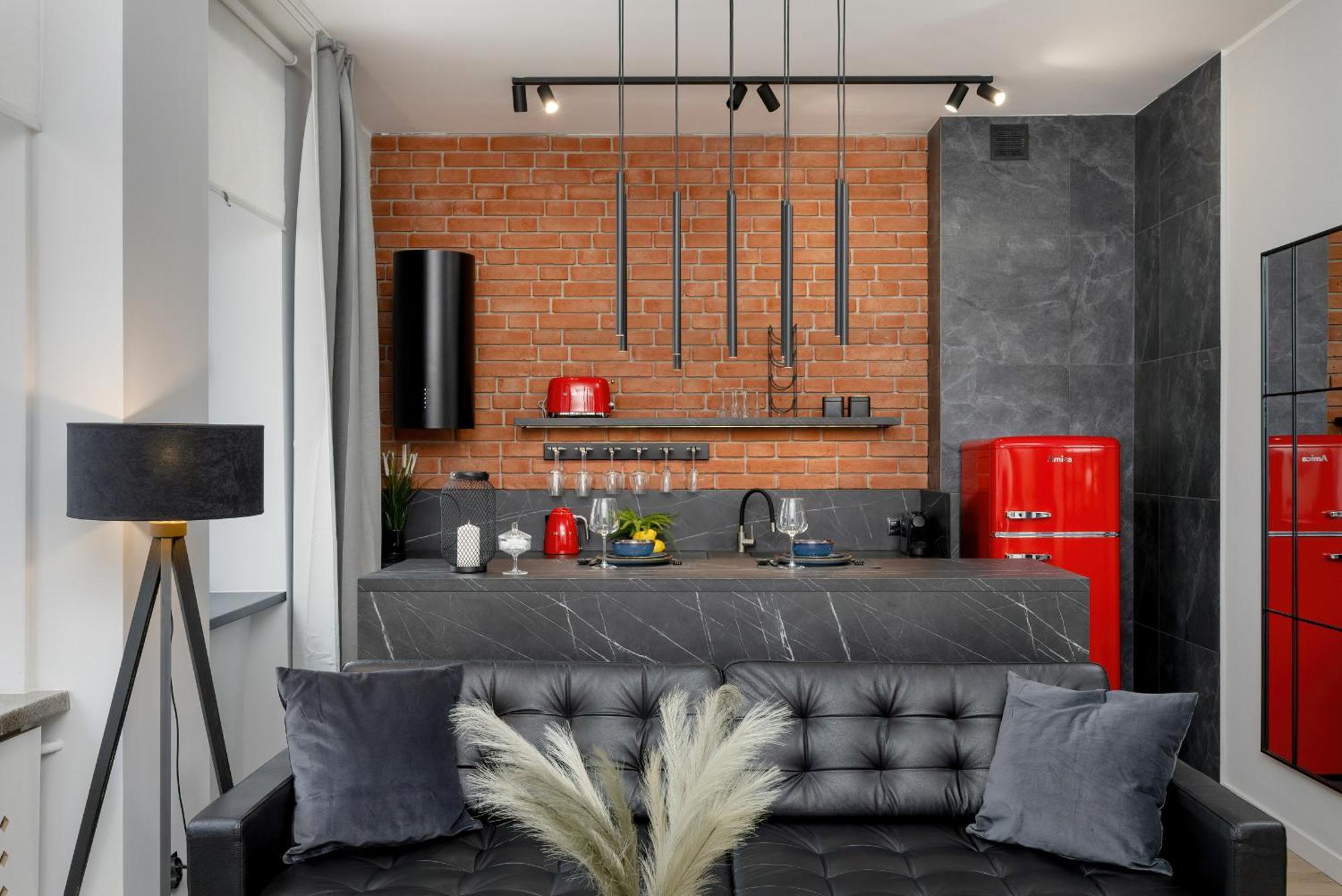 Exclusive Grey And Red Apartment In Warsaw Center By Noclegi Renters Exteriör bild