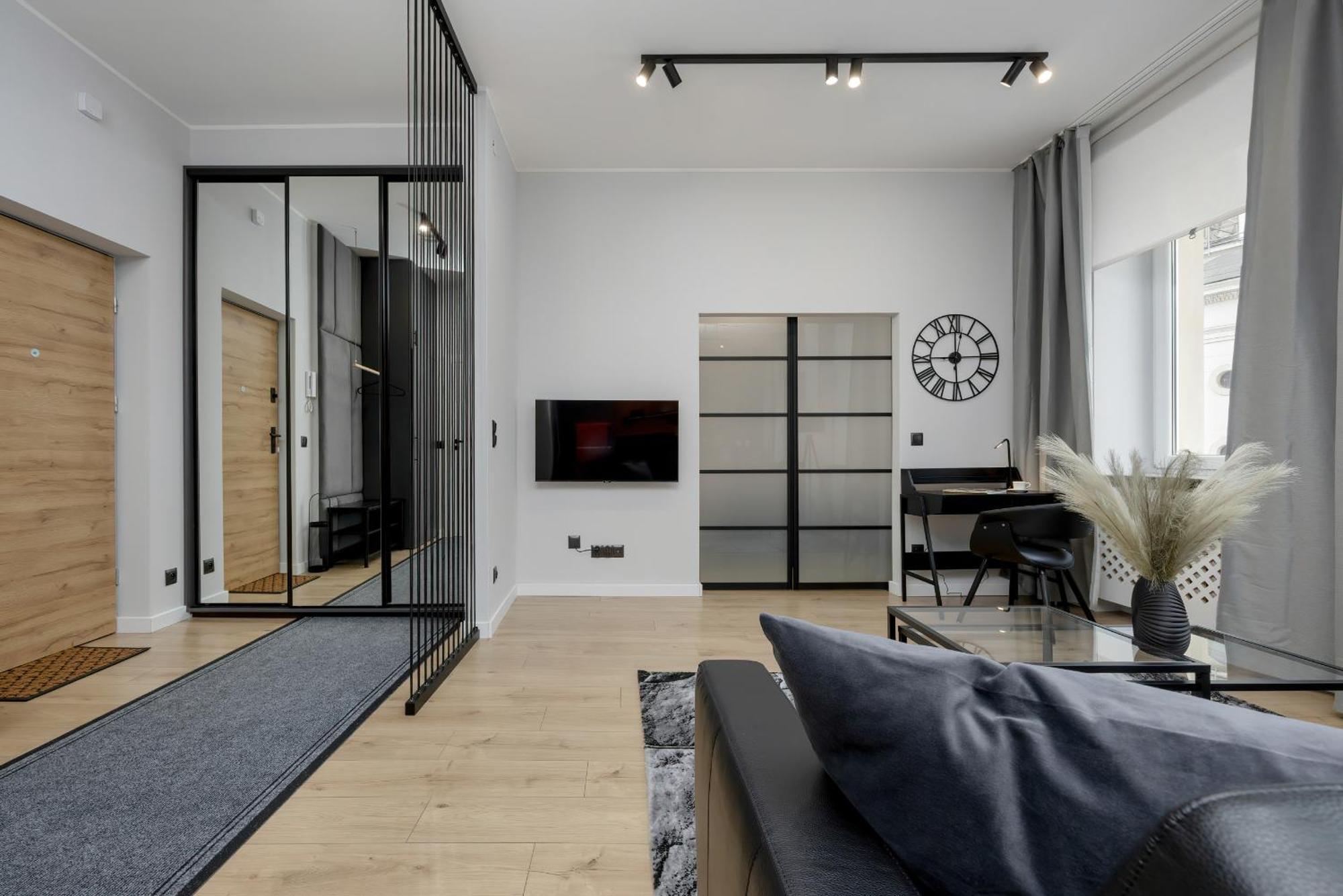 Exclusive Grey And Red Apartment In Warsaw Center By Noclegi Renters Exteriör bild