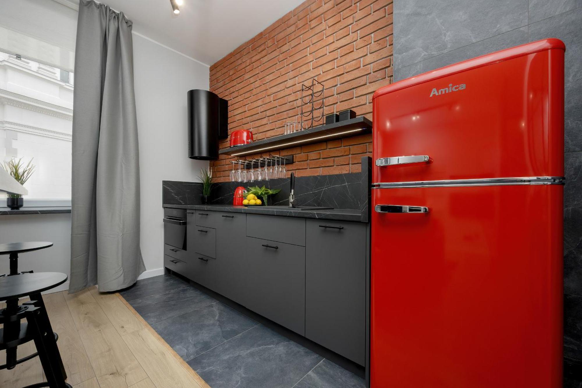 Exclusive Grey And Red Apartment In Warsaw Center By Noclegi Renters Exteriör bild
