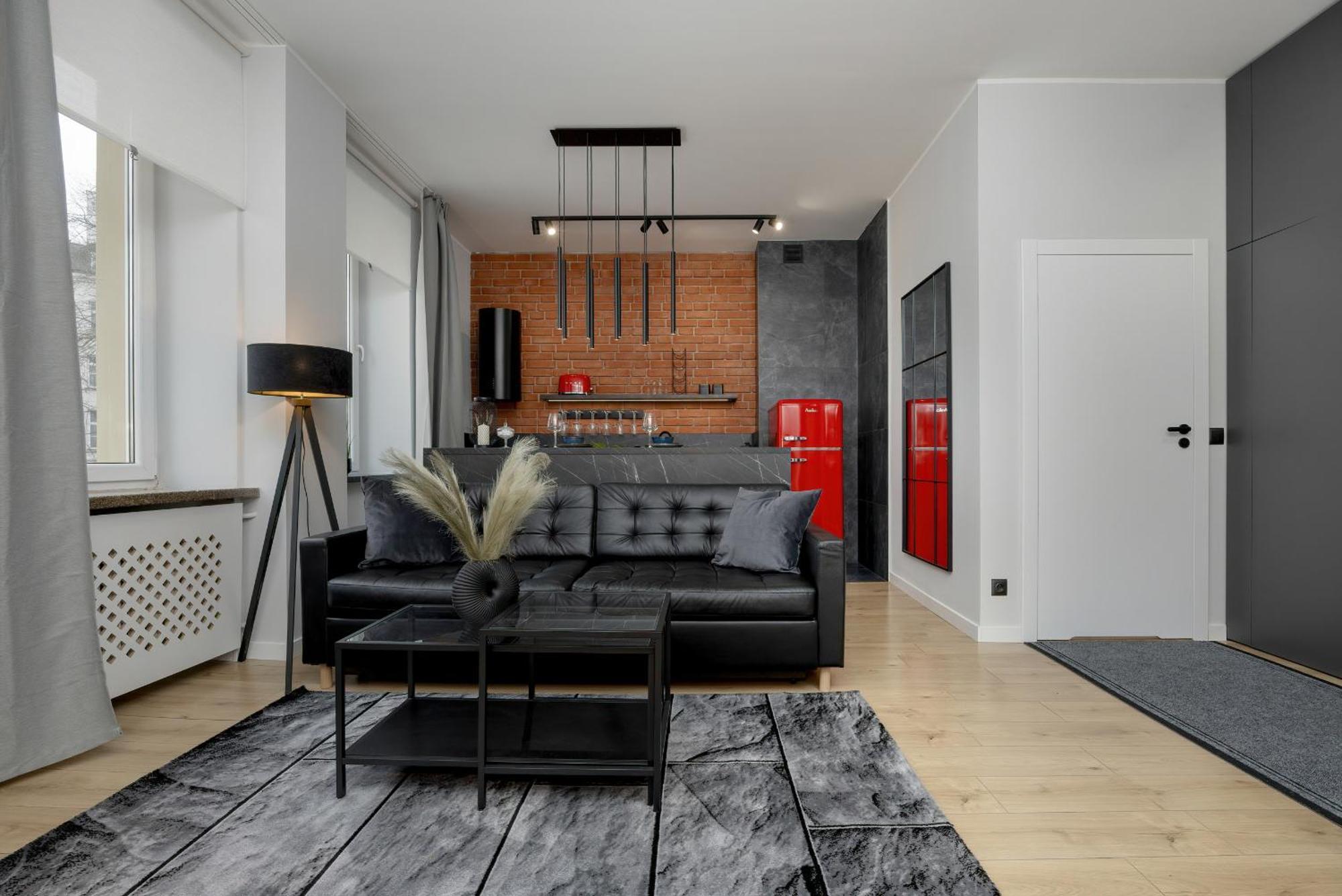 Exclusive Grey And Red Apartment In Warsaw Center By Noclegi Renters Exteriör bild