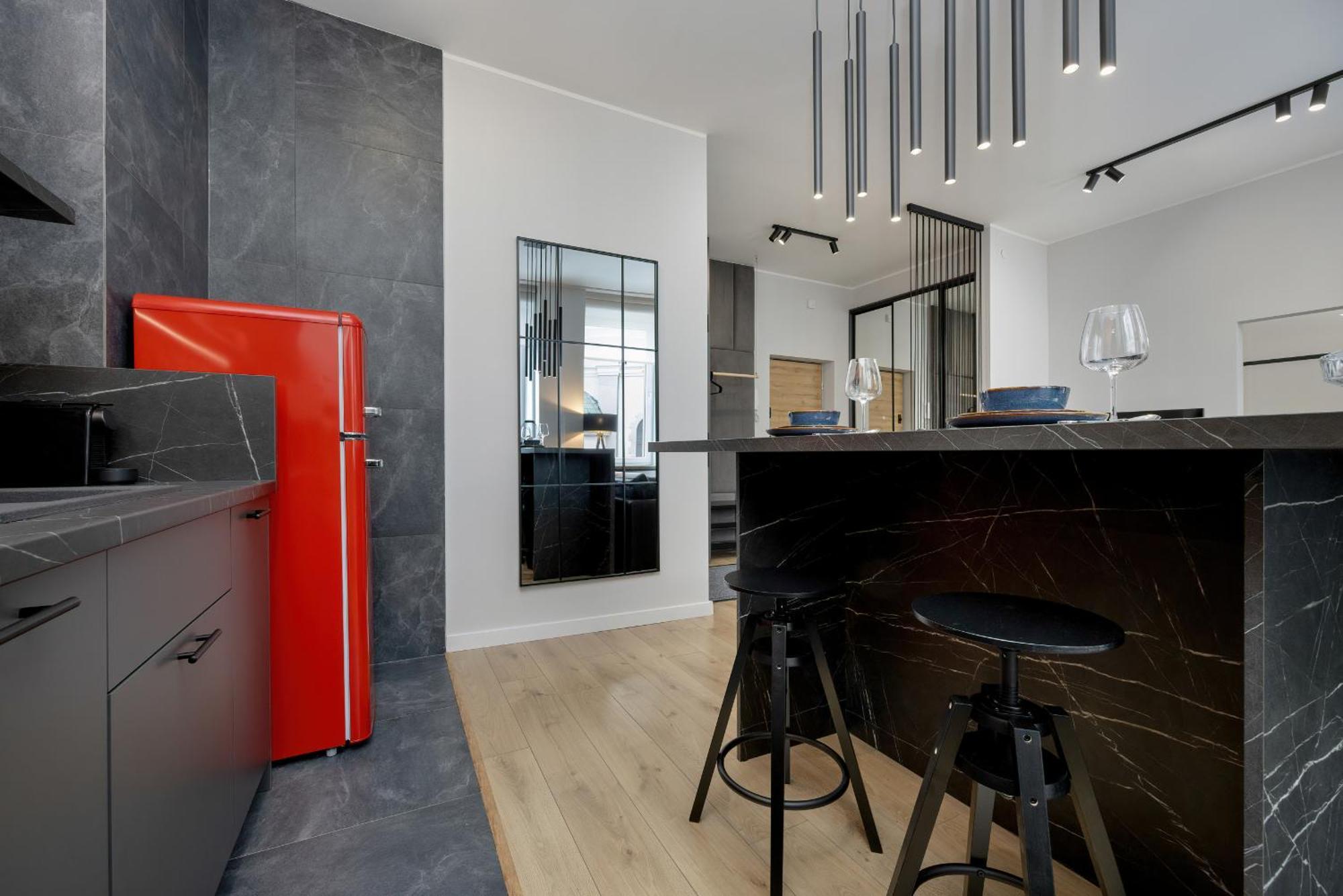 Exclusive Grey And Red Apartment In Warsaw Center By Noclegi Renters Exteriör bild